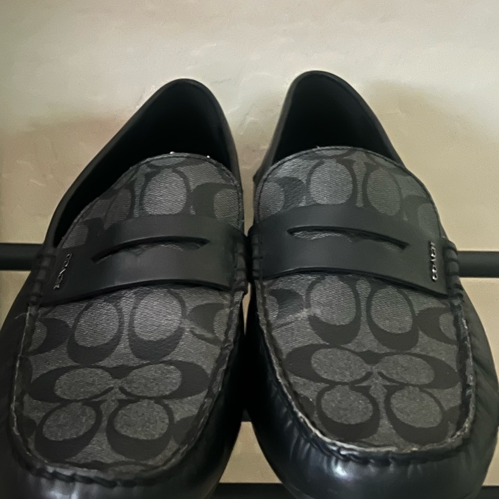 Coach Signature Black Slip-On Loafers